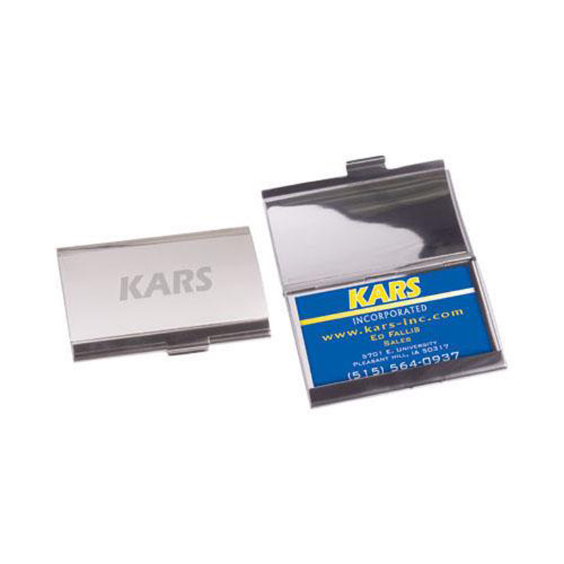 Horizontal Business Card Holder - Brushed/Polished Aluminum