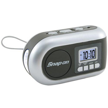 Dynamo-Powered AM/FM Radio/LED Flashlight with Alarm Clock and Siren